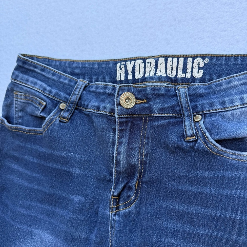 Hydraulic Lace-Up Hem Skinny Jeans Women’s Size 10 Blue Denim - Picture 7 of 12